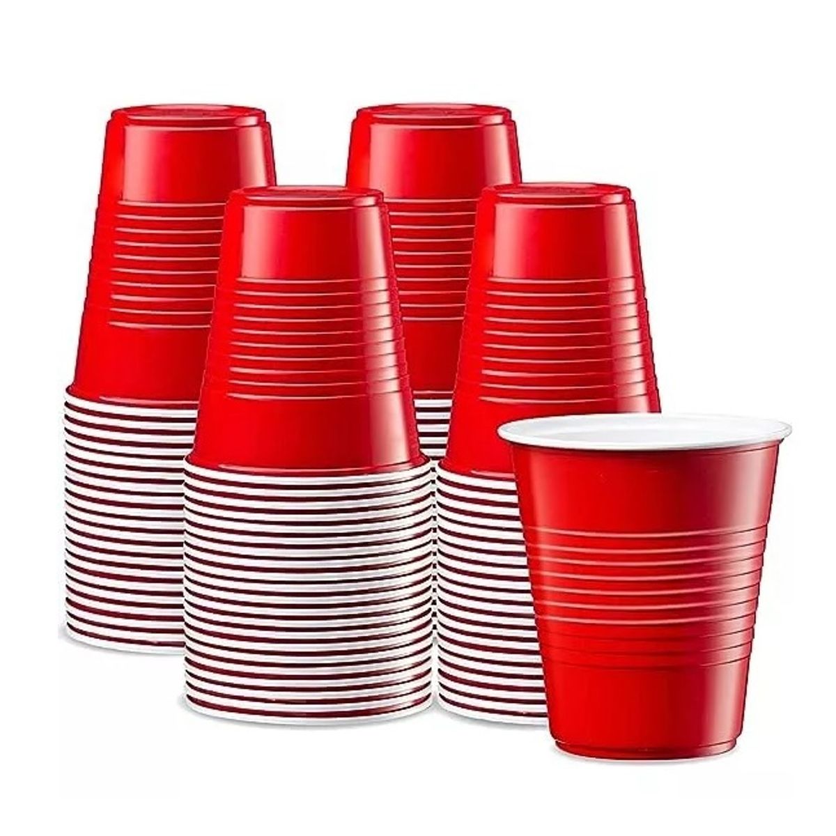 GENERICO - 100 Vasos Plásticos Vaso Desechable Grande Bicolor 16oz 473ml