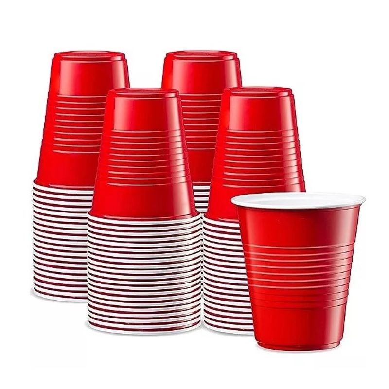 GENERICO - 100 Vasos Plásticos Vaso Desechable Grande Bicolor 16oz 473ml
