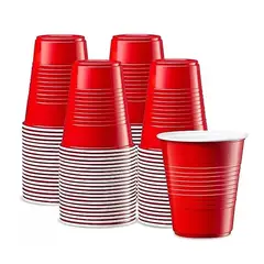 GENERICO - 100 Vasos Plásticos Vaso Desechable Grande Bicolor 16oz 473ml