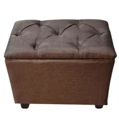 GENERICO - Banqueta Baúl Capitoné Cafe Lino Muebles Rimar