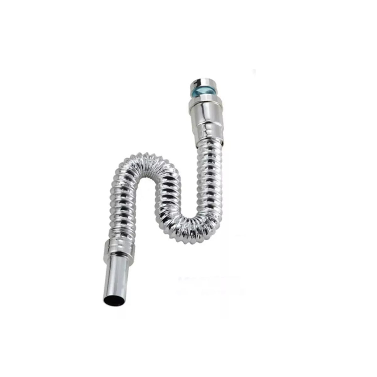 GENERICO - Sifon corrugado con desague lavamanos lavatorio cromado