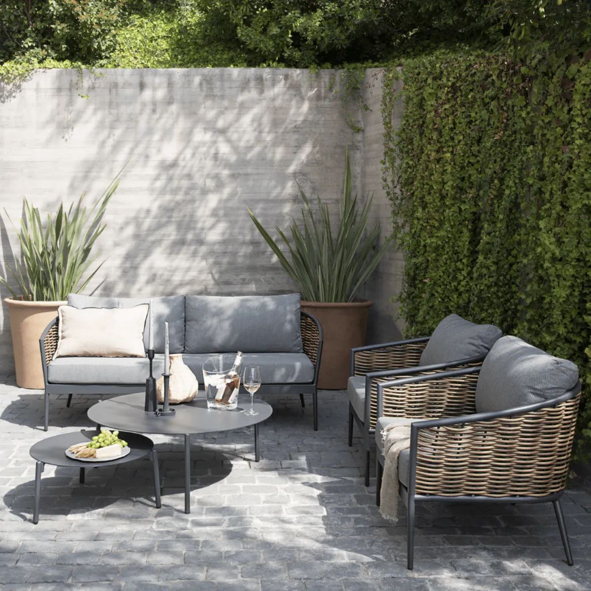 ROSEN - Living de Terraza Rosen Namua 5 Piezas Grafito