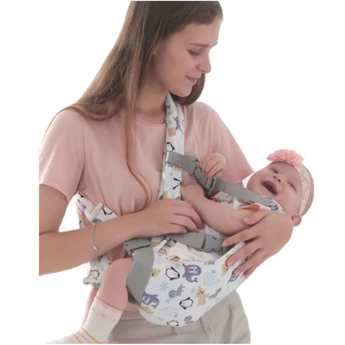 GENERICO - PortaBebé ergonómico animalitos del polo sur