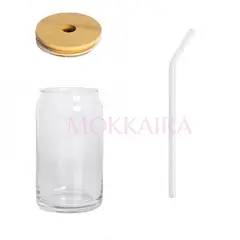 GENERICO - Vaso lata con tapa de bambú 16 oz (470 ML)