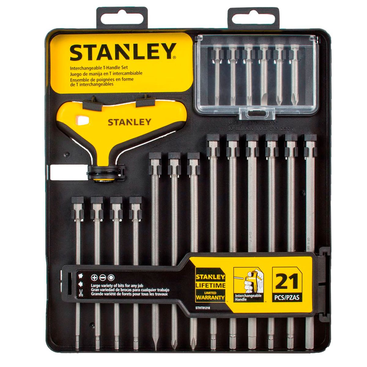 STANLEY - Set 21 puntas destornillar + mango en T Stanley STHT81218
