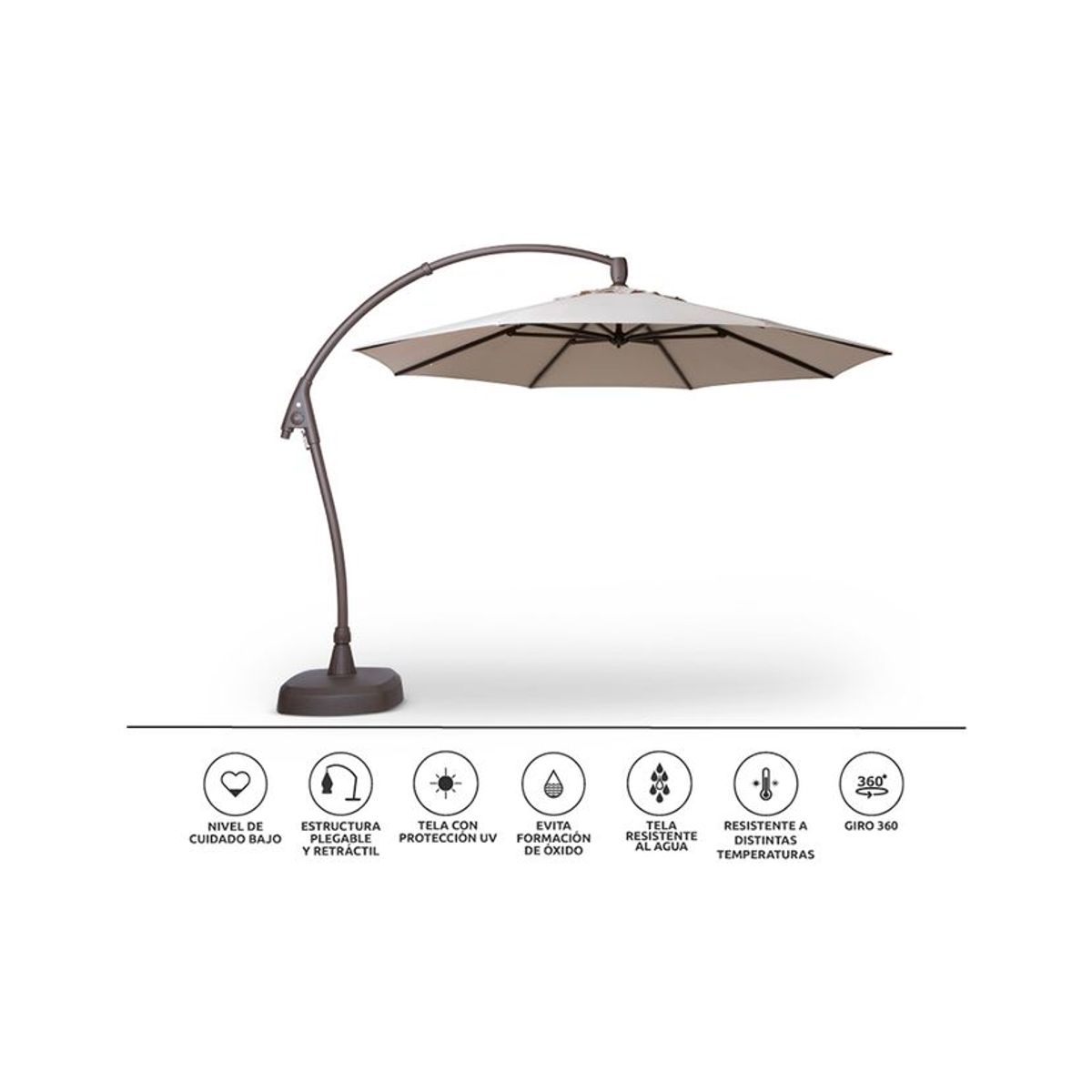 ROSEN - Quitasol Rosen Lateral Redondo Beige