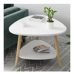 GENERICO - Mesa Lateral 2 Niveles Classic Blanco Madera
