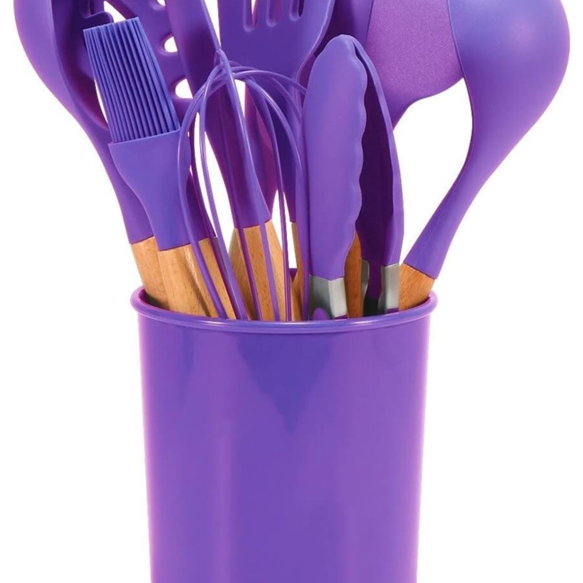 GENERICO - Juego Utensilios De Cocina Silicona Antiadherentes 12 PIEZAS morado