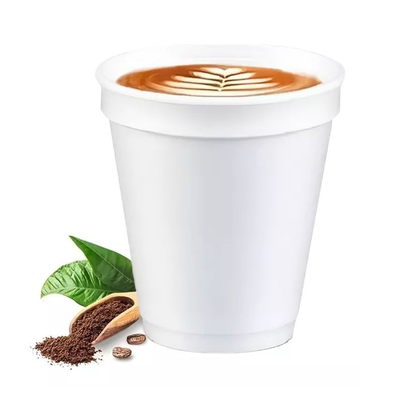 GENERICO - 25 Vasos Desechables Plumavit Termico Vaso Cafe 10oz 296ml