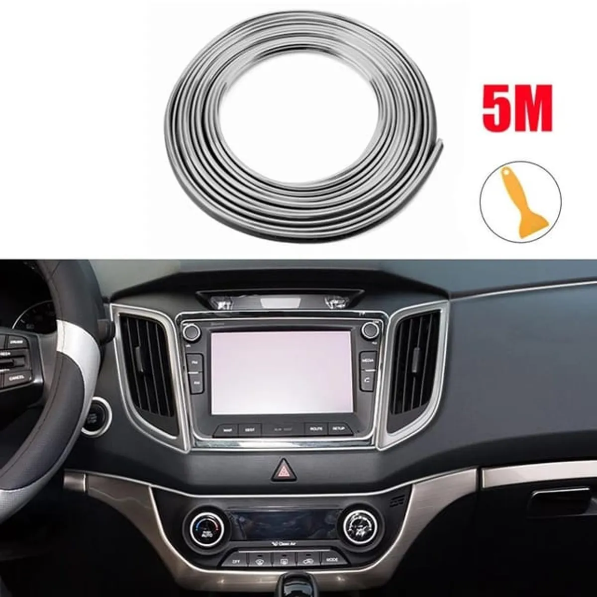 GENERICO - moldura embellecedora decorativa para interior de autos 5mts