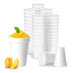 GENERICO - 50 Vasos Desechables Plumavit Termico Vaso Cafe 8oz 240ml
