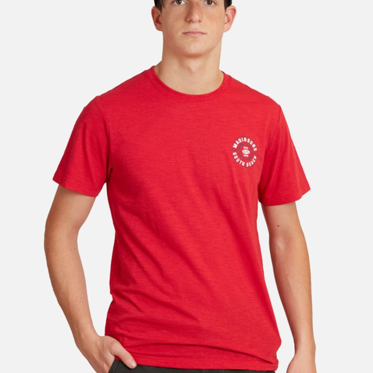 MAUI AND SONS - Polera Aloha Slub Juvenil Hombre Rojo