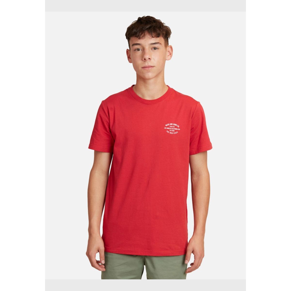 MAUI AND SONS - Polera The Gold State Tees Juvenil Hombre Rojo