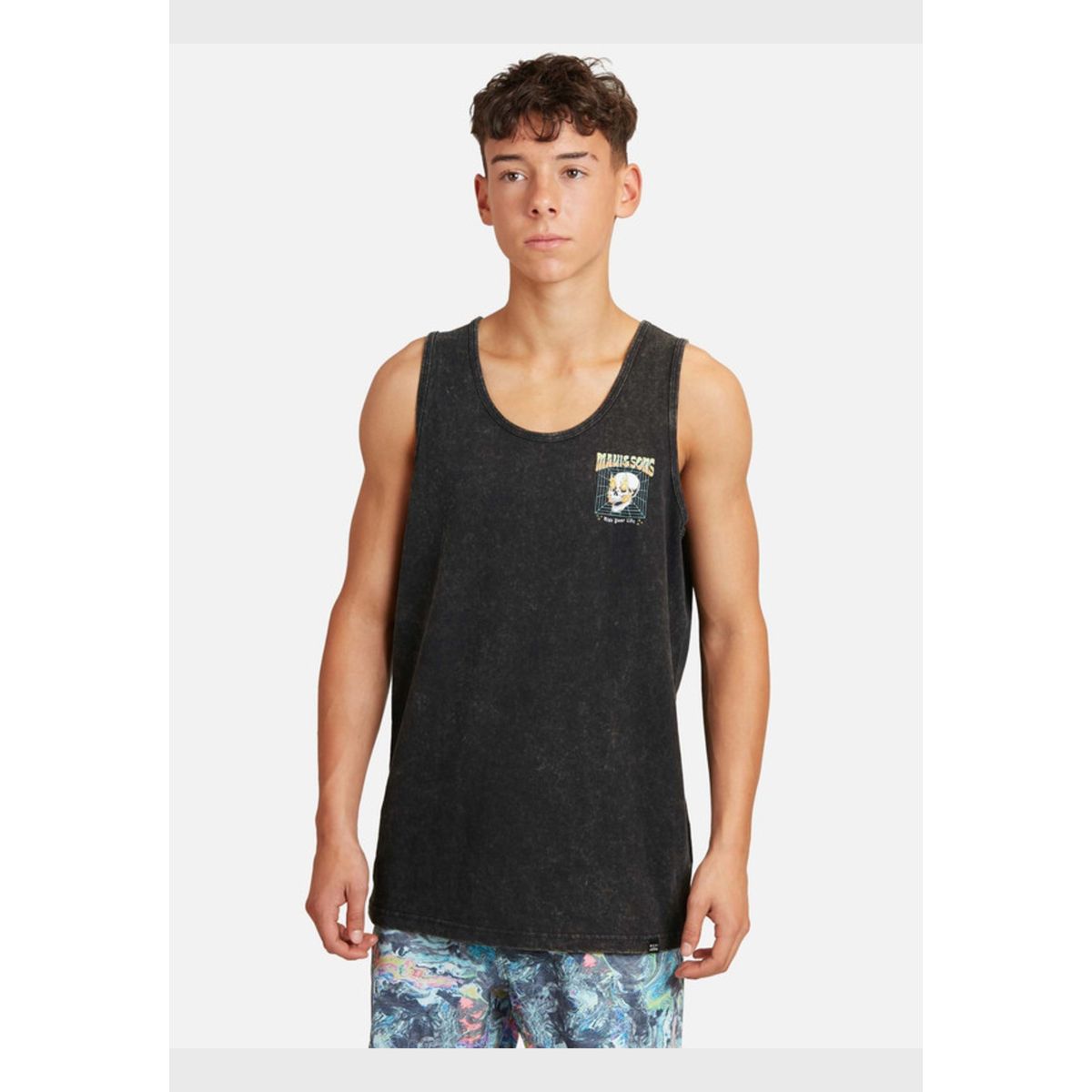 MAUI AND SONS - Polera Kalaka Surf Tanks Juvenil Hombre Negro