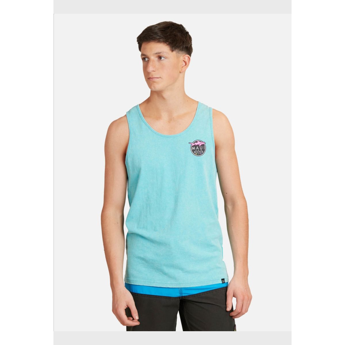 MAUI AND SONS - Polera Cookie Classic Shark Tanks Juvenil Hombre Celeste
