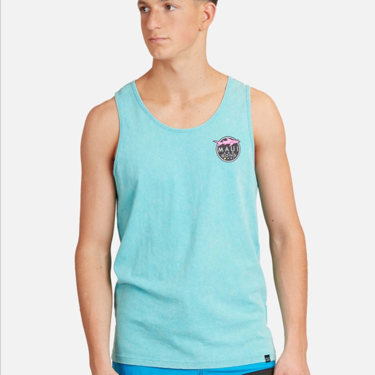 MAUI AND SONS - Polera Cookie Classic Shark Tanks Juvenil Hombre Celeste