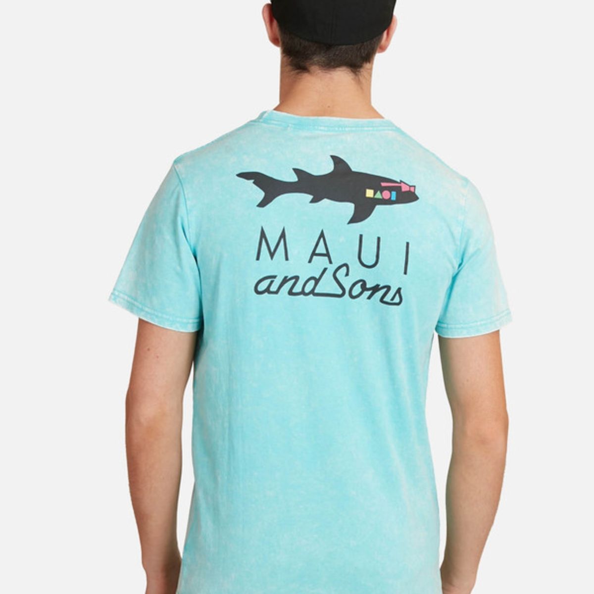 MAUI AND SONS - Polera Shark Mini Juvenil Hombre Celeste