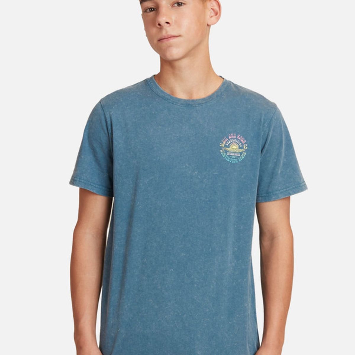 MAUI AND SONS - Polera Acid Sunset Sst Juvenil Hombre Azul