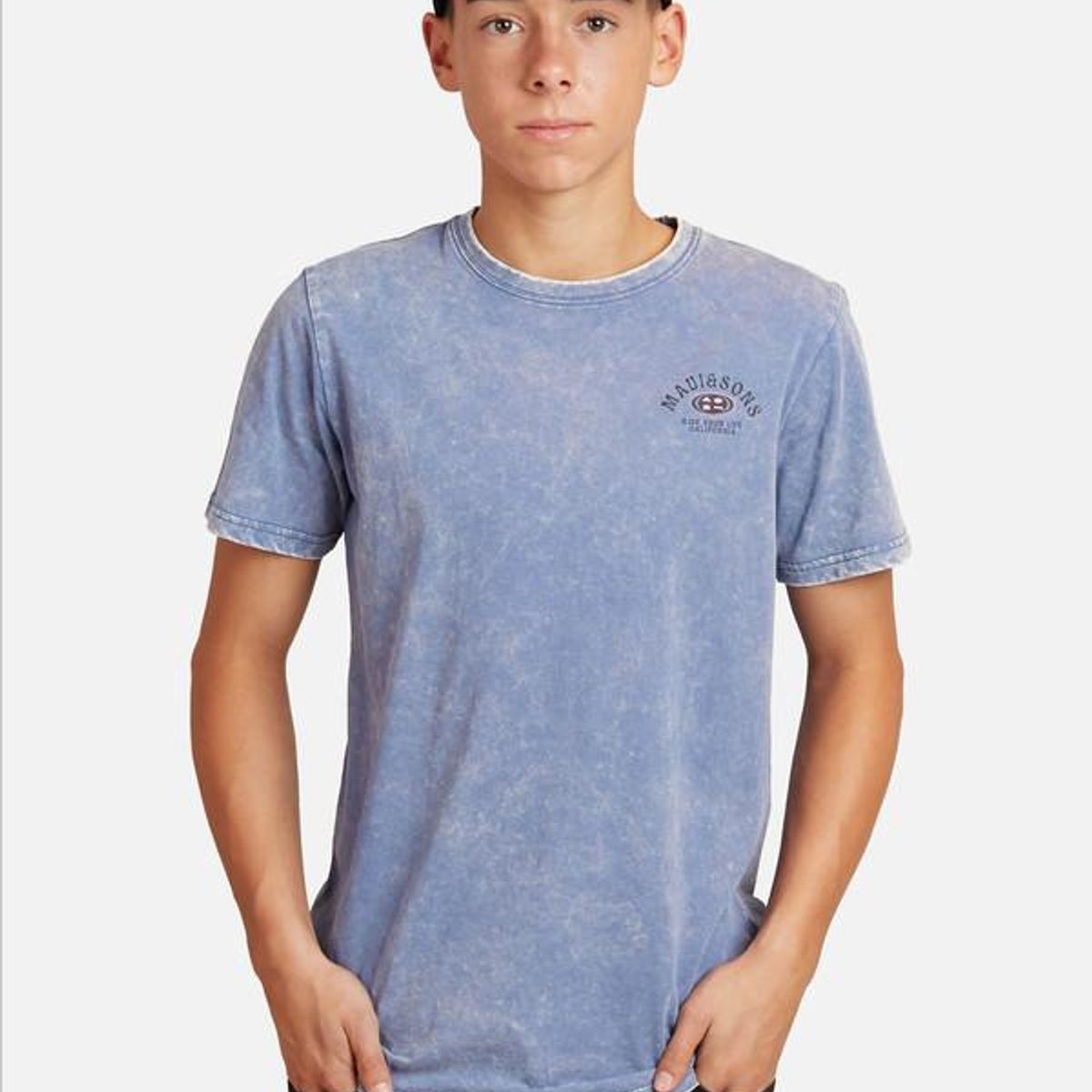 MAUI AND SONS - Polera Oval Acid Sst Juvenil Hombre Morado