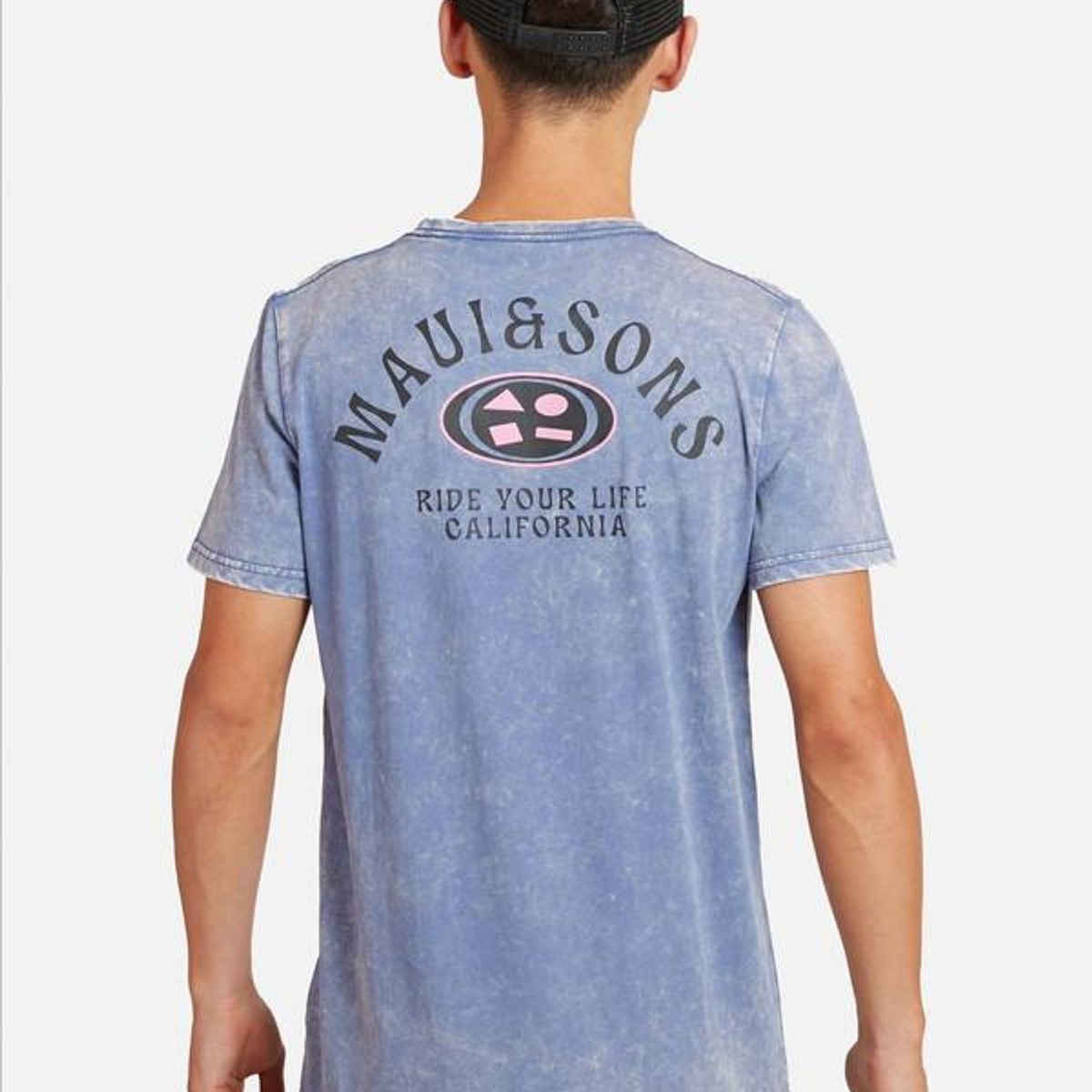 MAUI AND SONS - Polera Oval Acid Sst Juvenil Hombre Morado
