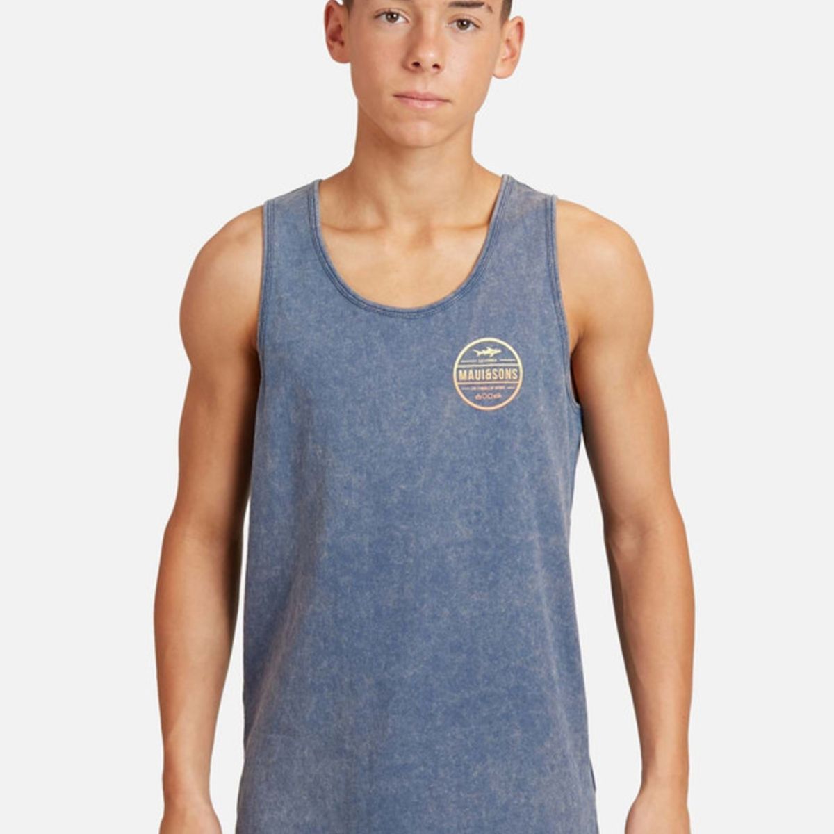 MAUI AND SONS - Polera Symbols Of Nature Tanks Juvenil Hombre Azul