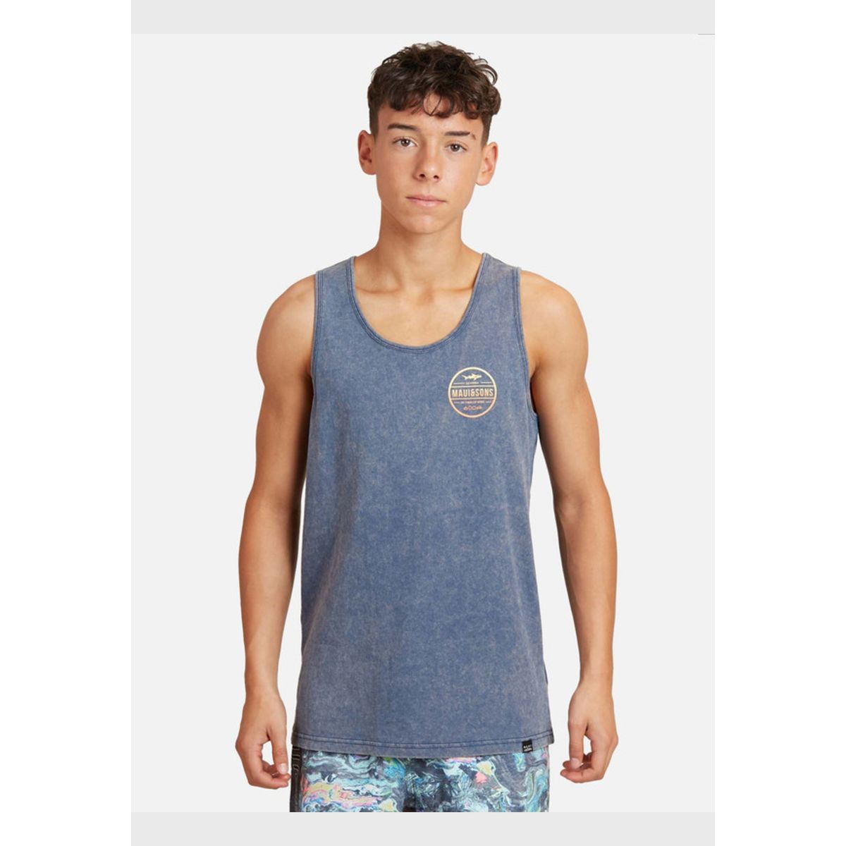MAUI AND SONS - Polera Symbols Of Nature Tanks Juvenil Hombre Azul