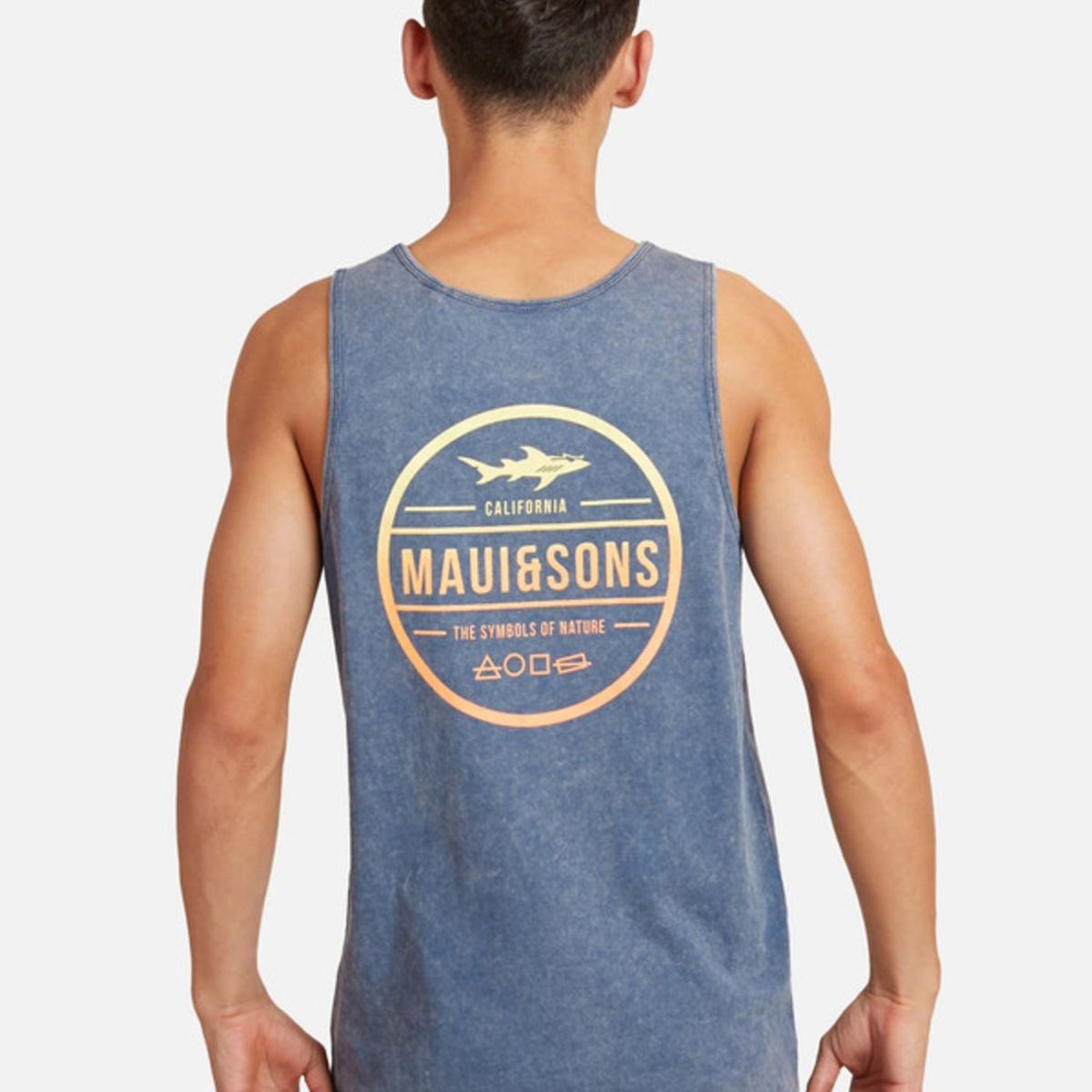 MAUI AND SONS - Polera Symbols Of Nature Tanks Juvenil Hombre Azul