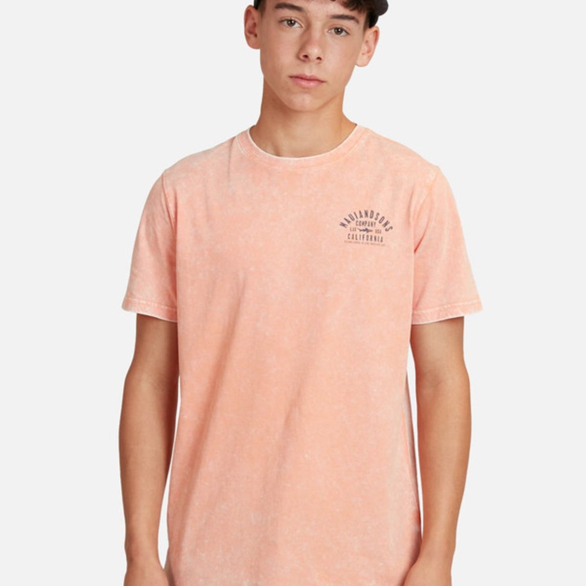 MAUI AND SONS - Polera Acid Company Shark Sst Juvenil Hombre Naranjo