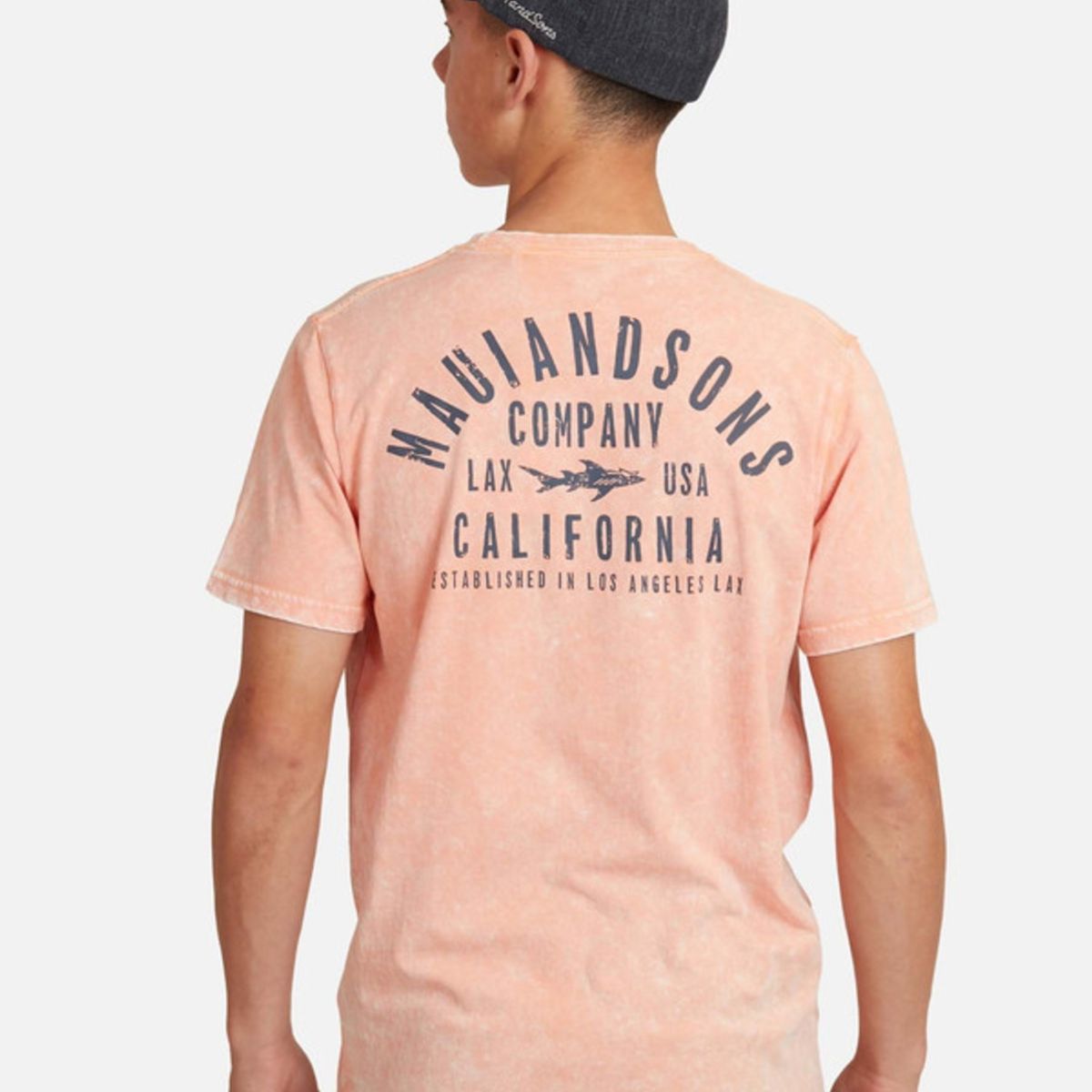 MAUI AND SONS - Polera Acid Company Shark Sst Juvenil Hombre Naranjo