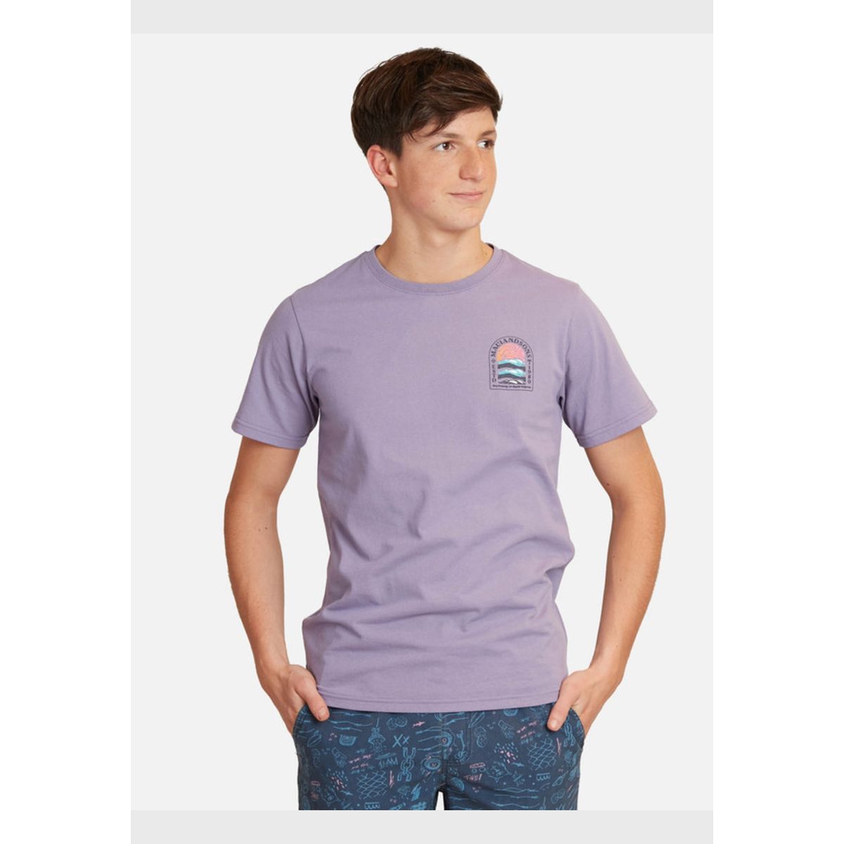 MAUI AND SONS - Polera Los Angeles Beach Juvenil Hombre Morado