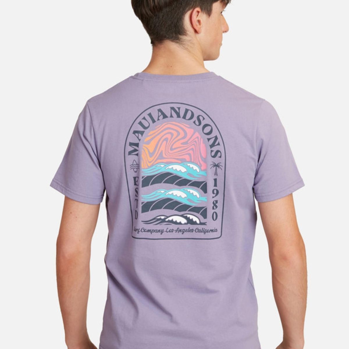MAUI AND SONS - Polera Los Angeles Beach Juvenil Hombre Morado