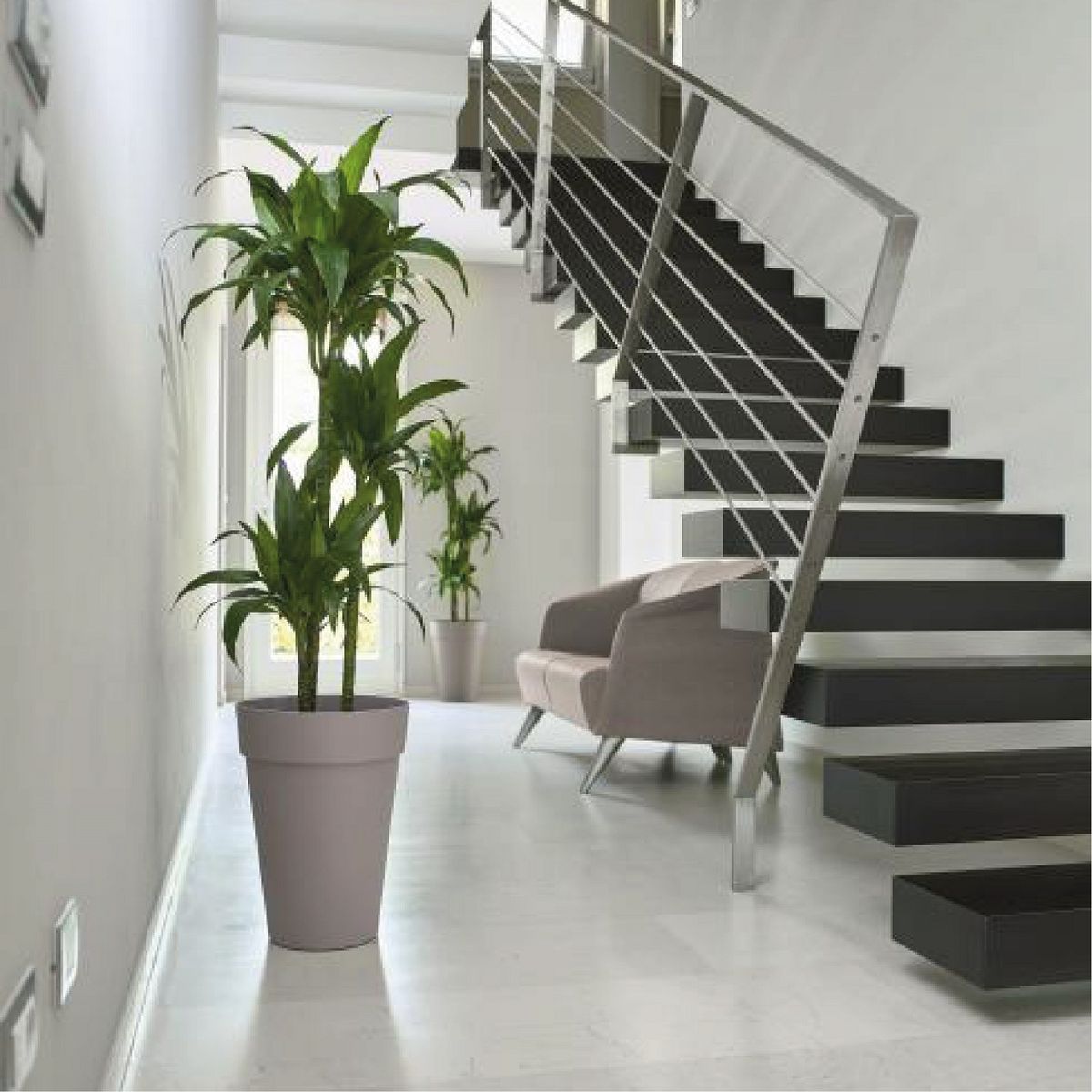 EURO3PLAST - Macetero de plástico 41x55 cm color Blanco