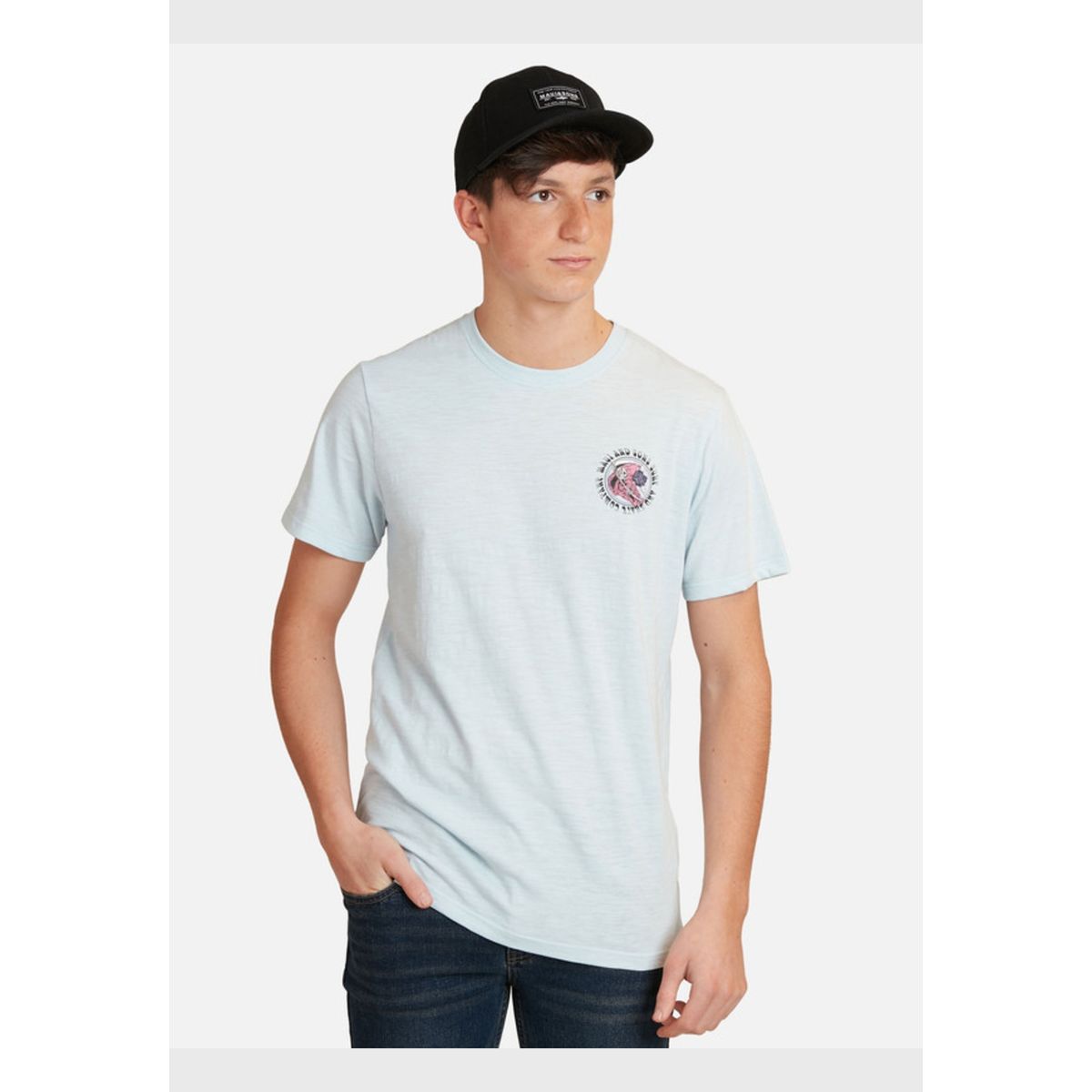 MAUI AND SONS - Polera Surf Co Ss Tee Juvenil Hombre Celeste