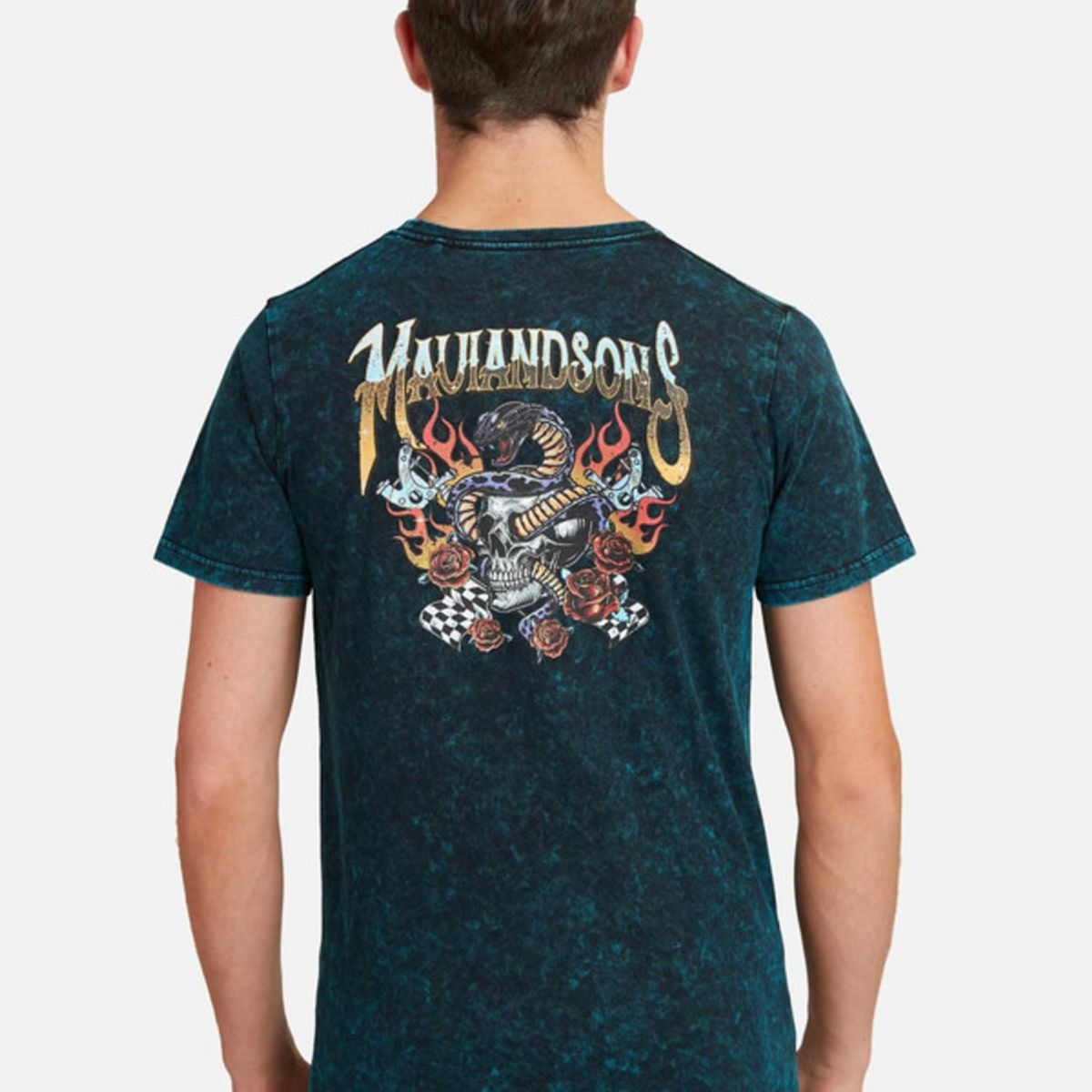 MAUI AND SONS - Polera Maui Seal Process Pigment Juvenil Hombre Azul