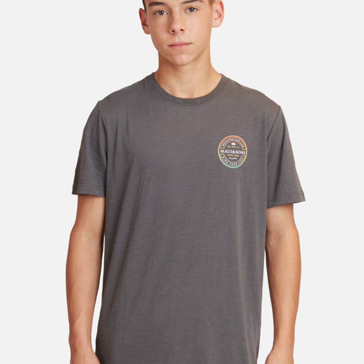 MAUI AND SONS - Polera Lax Company Juvenil Hombre Gris