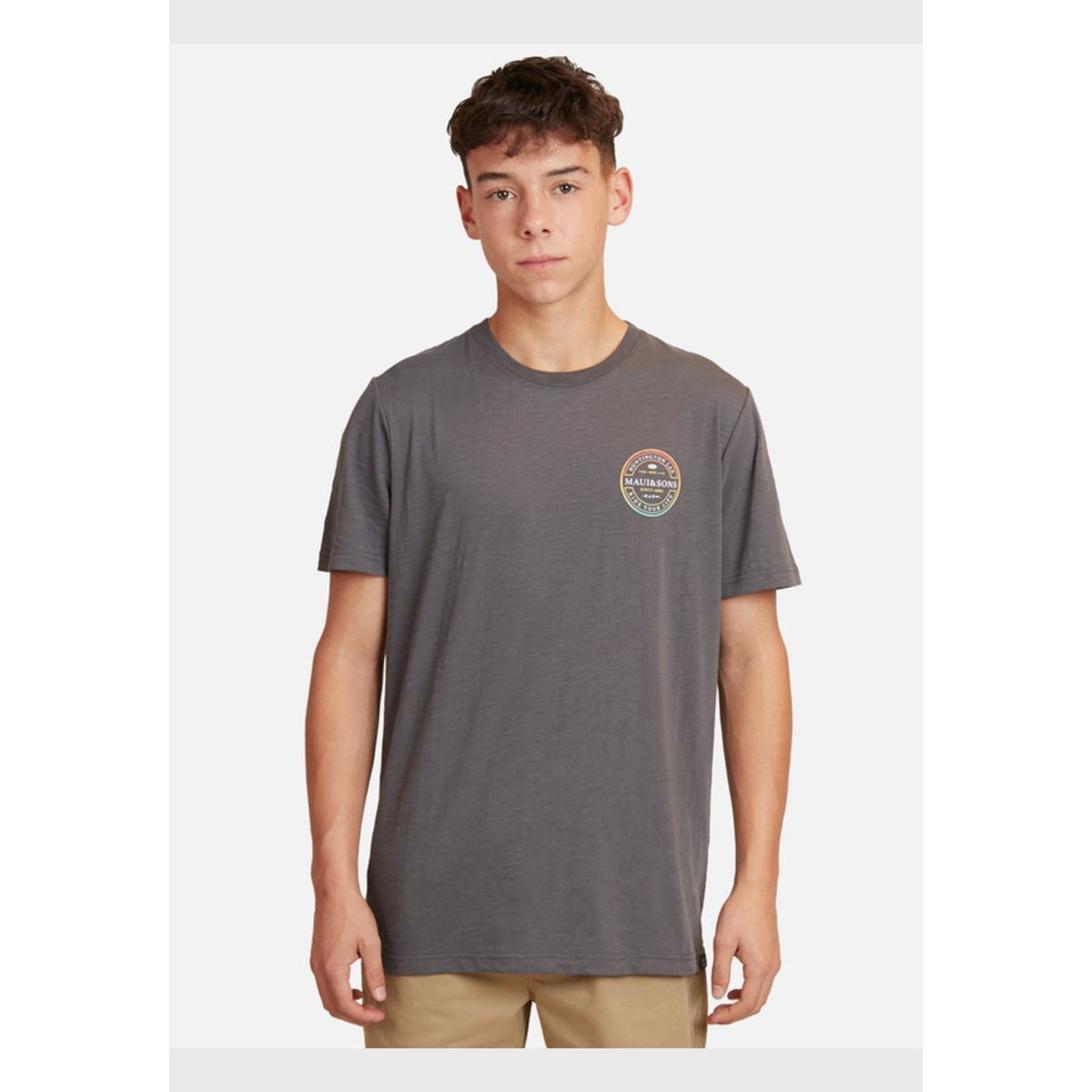 MAUI AND SONS - Polera Lax Company Juvenil Hombre Gris