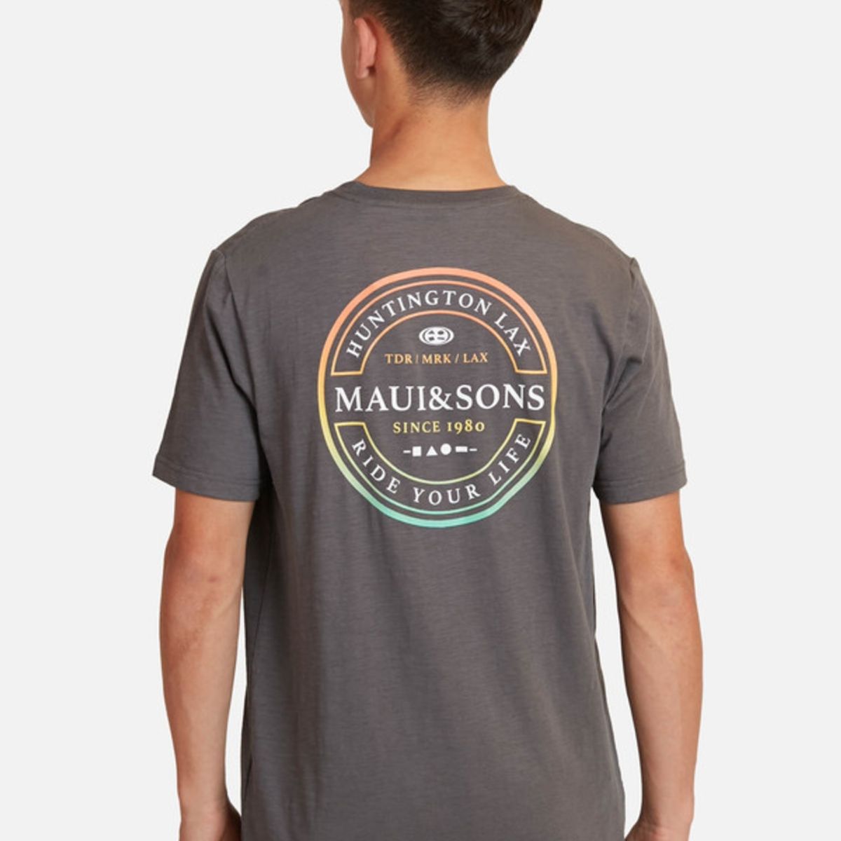 MAUI AND SONS - Polera Lax Company Juvenil Hombre Gris