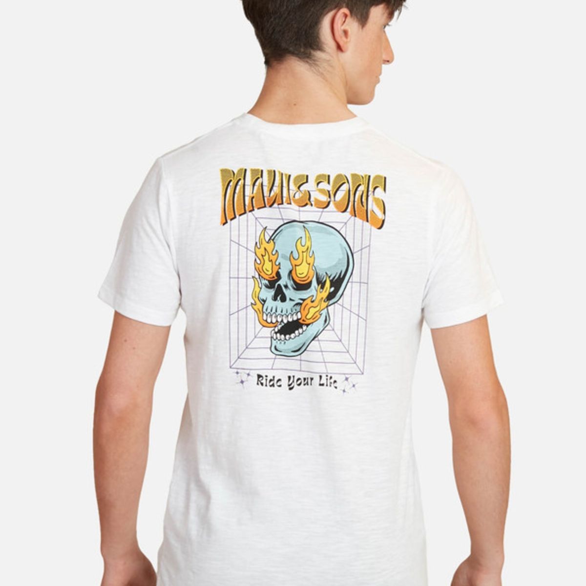 MAUI AND SONS - Polera Suft Co Ss Tee Juvenil Hombre Blanco
