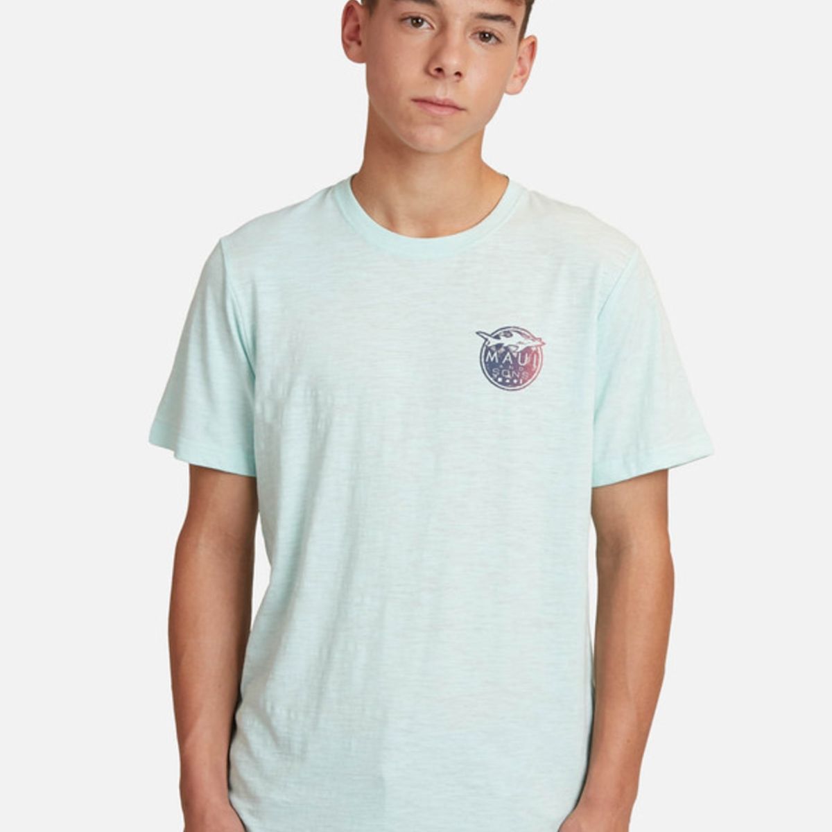MAUI AND SONS - Polera Earth Slub Juvenil Hombre Verde
