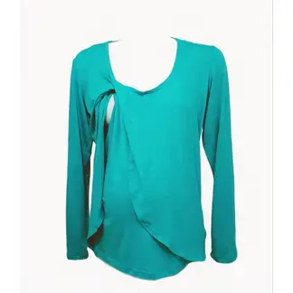 DMOM - Polera Maternal Y lactancia en Capas color turquesa