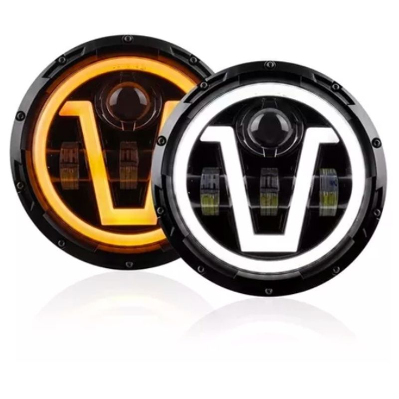GENERICO - Par de Focos led de 7 Pulgadas Tipo V Ojos De Angel Jeep