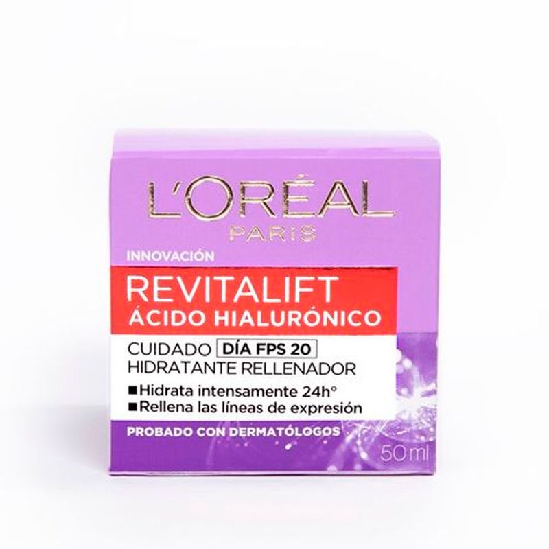 LOREAL PARIS - Loreal Revitalift acido hialuronico crema dia fps20 50ml.