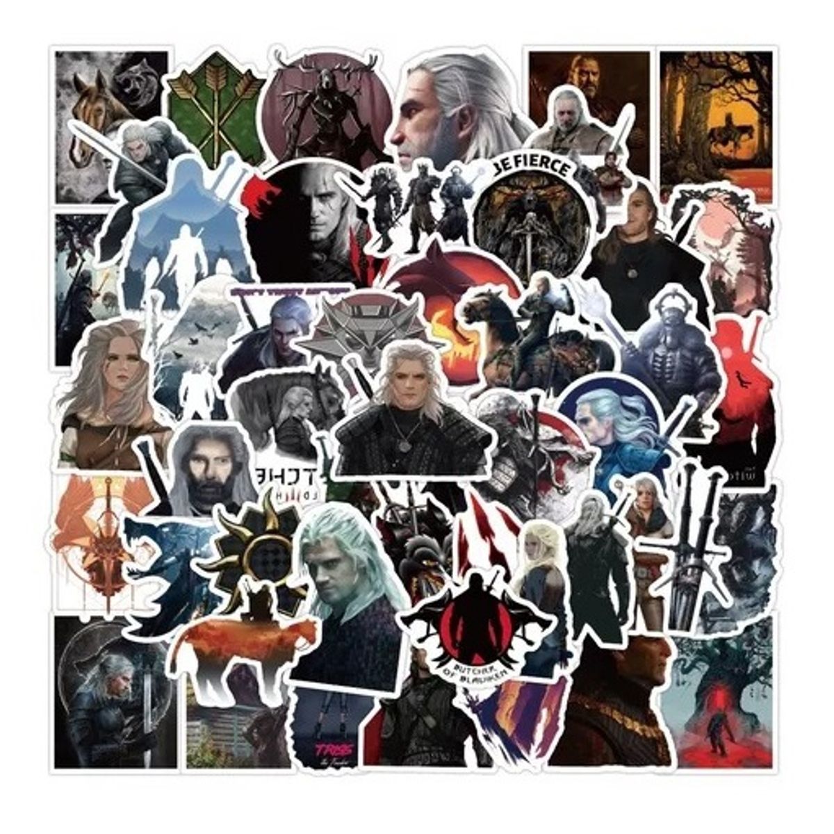 GARSIL - 50 Stickers De The Witcher - Etiquetas Autoadhesivas
