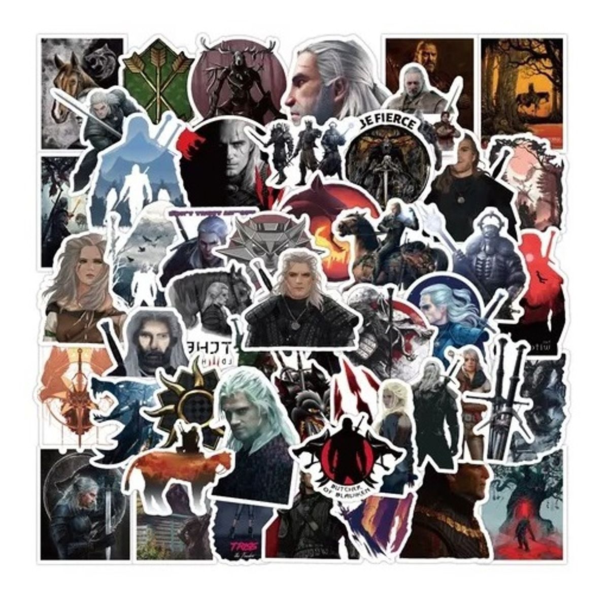 GARSIL - 50 Stickers De The Witcher - Etiquetas Autoadhesivas
