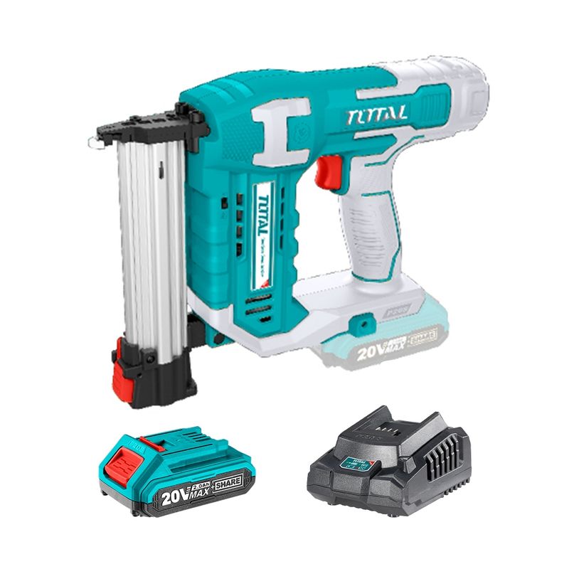 TOTAL TOOLS - Clavadora Inalámbrica 20v  Batería 2ah  Cargador TOTAL