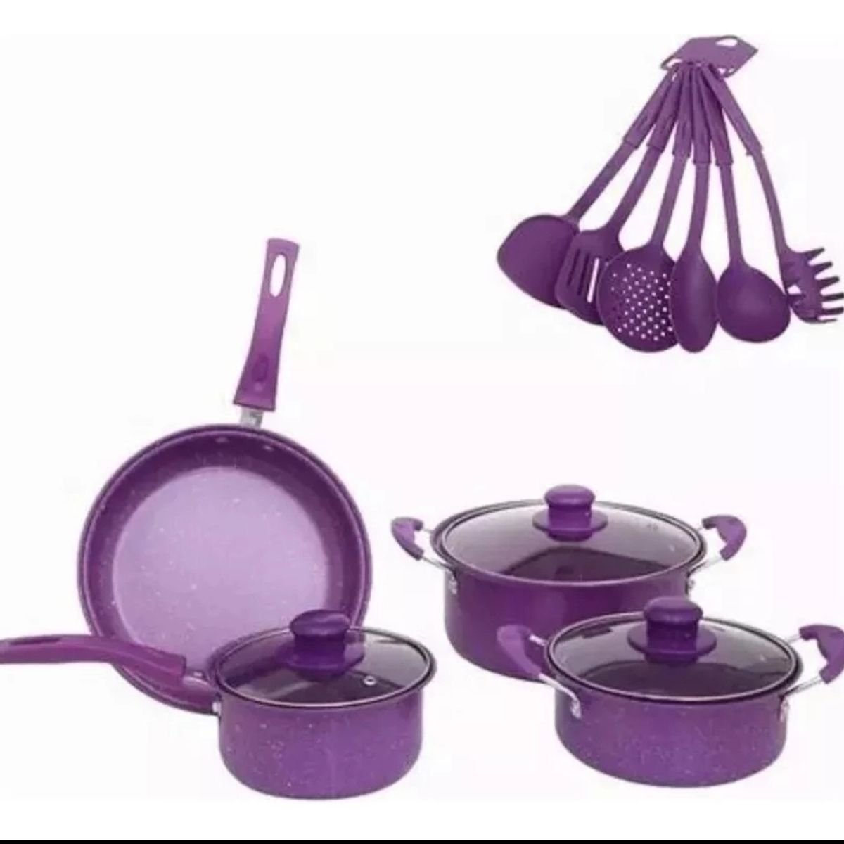 GENERICO - Juego De Ollas Cocina Antiadherente Set De Bateria 14 Piezas