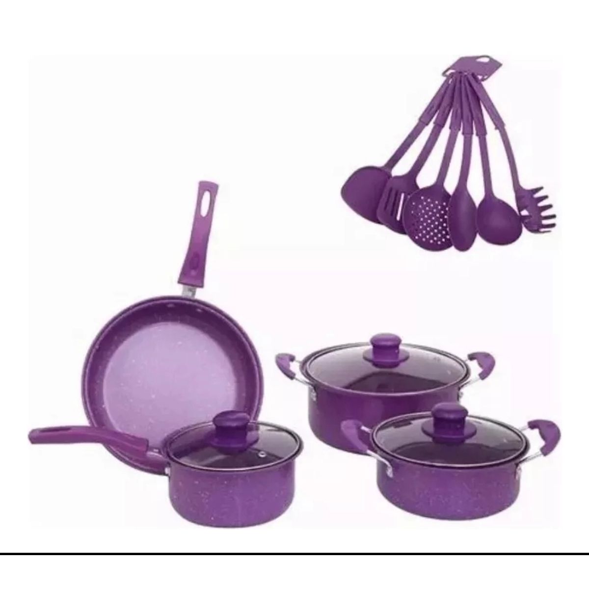 GENERICO - Juego De Ollas Cocina Antiadherente Set De Bateria 14 Piezas