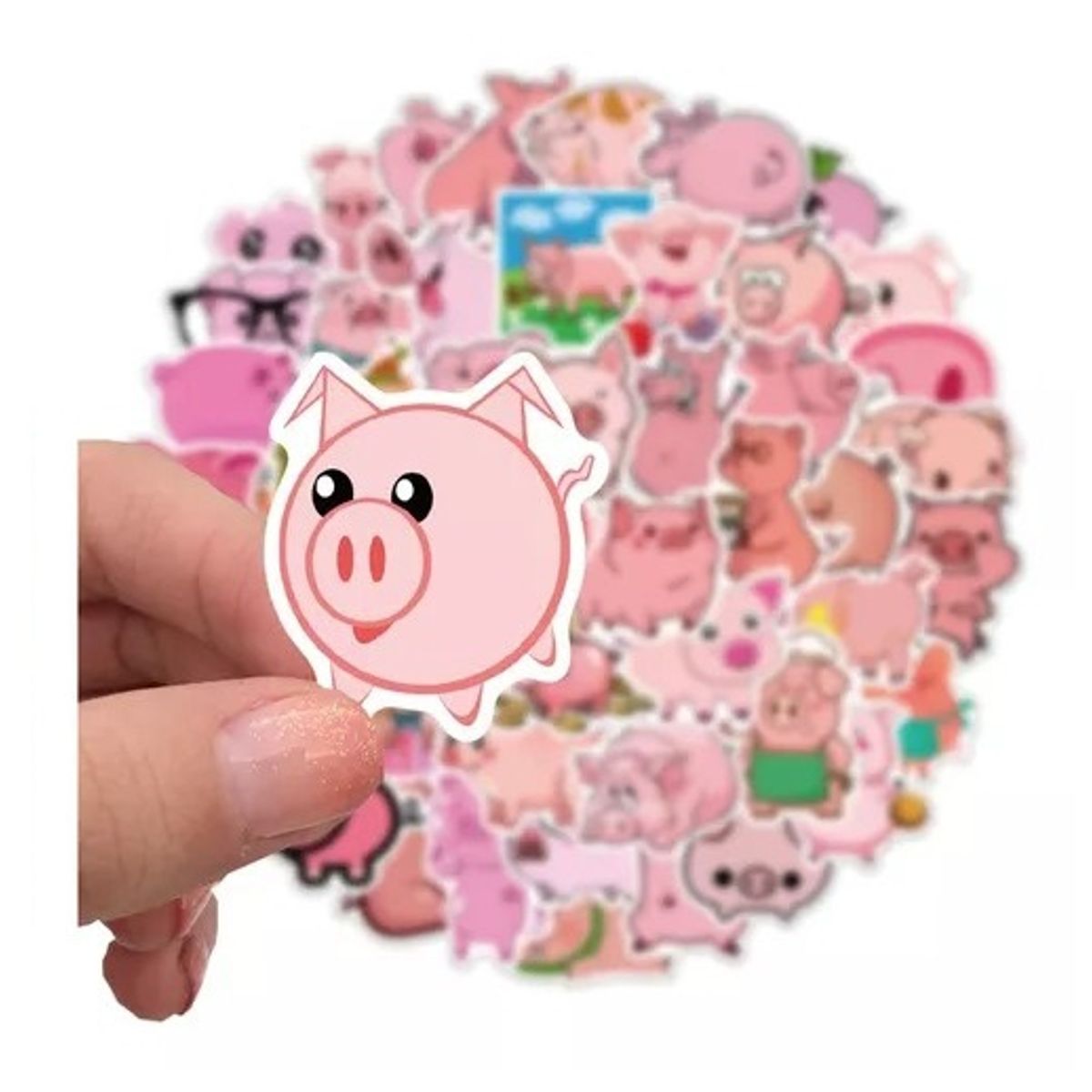 GARSIL - 50 Stickers De Cerdo Kawaii - Etiquetas Autoadhesivas