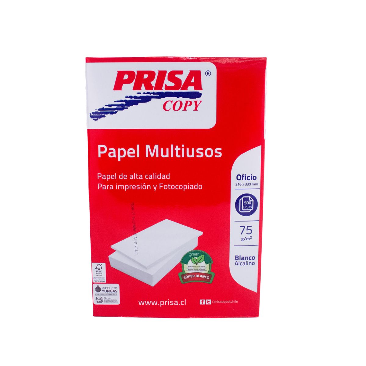 PRISA - Resma Oficio 75 G/m2 X 500 Hojas Prisa