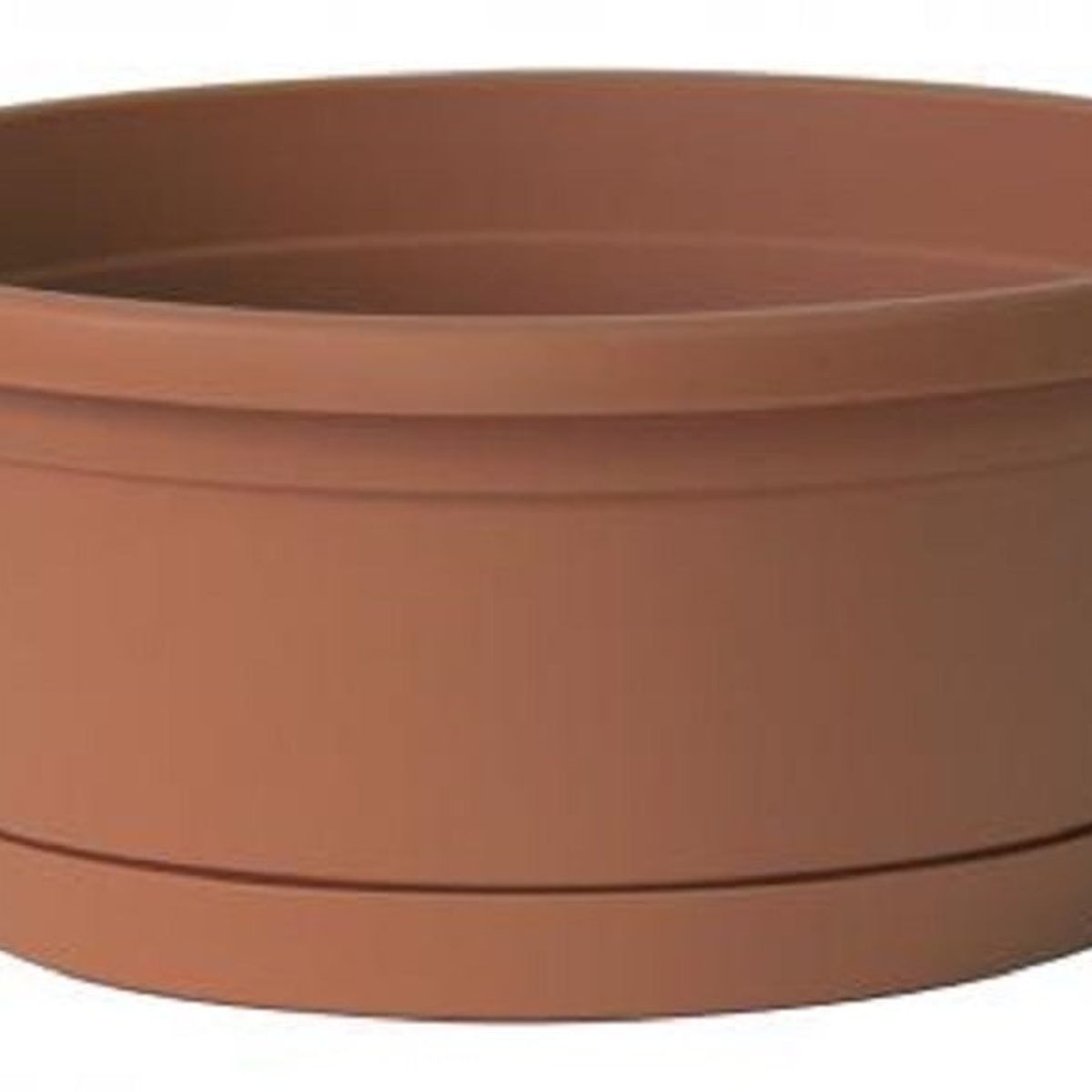 EURO3PLAST - Macetero plástico con plato 35x15 cm color terracota